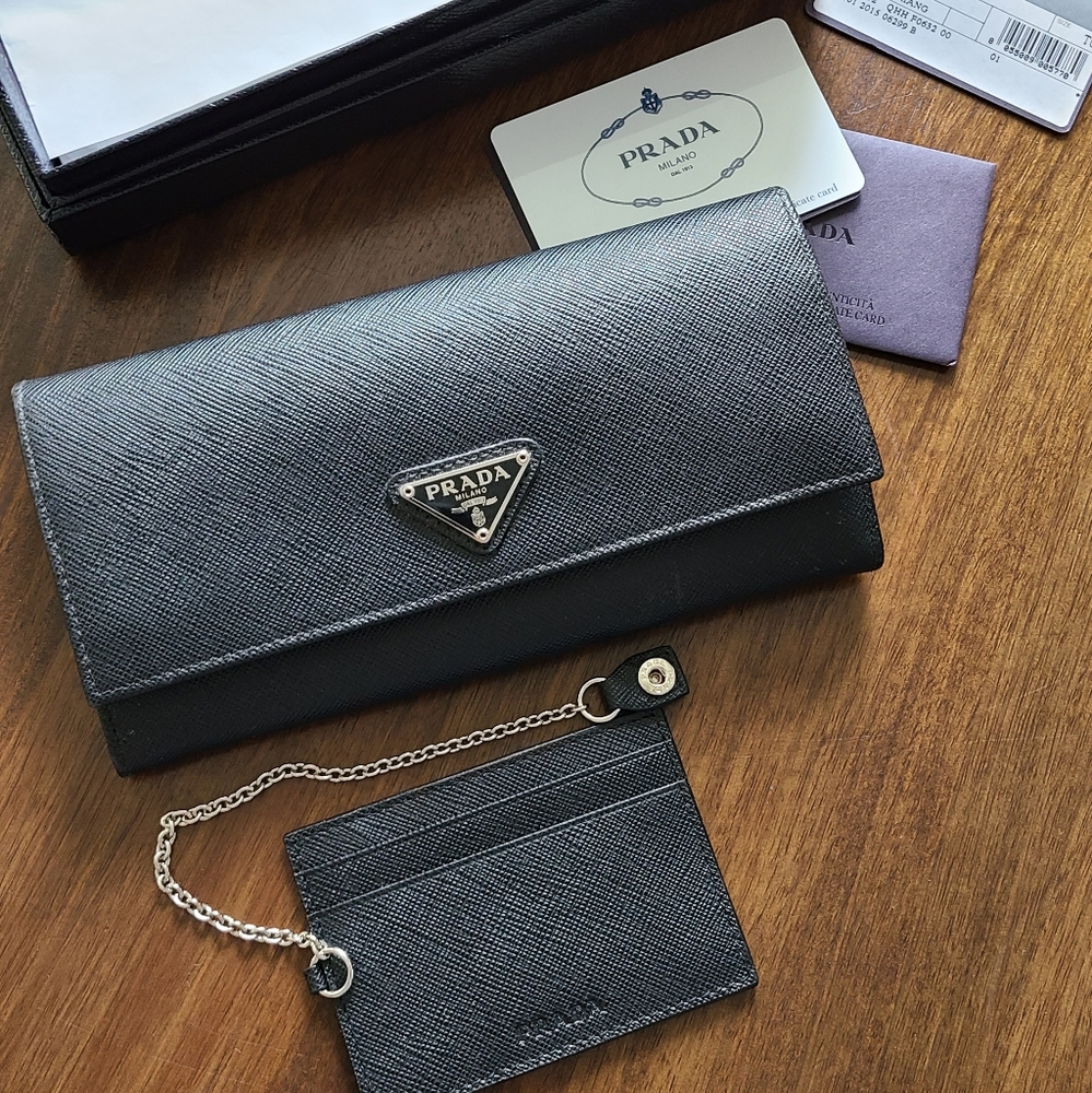 Prada Saffiano Large Continental Wallet